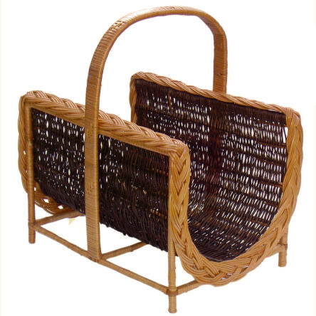 Wicker fireplace log basket