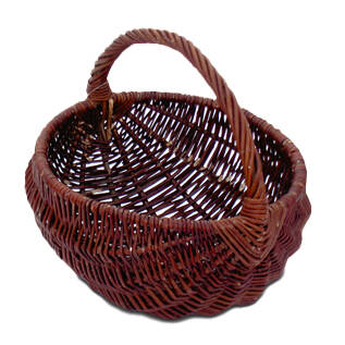 Round basket of dark wicker 3