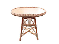 oval table with a board top - with braid 60