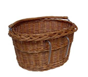 Oval wicker bike basket