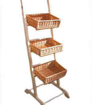 Wooden shelf with baskets  40x30x12